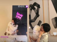 수지, 송혜교 반려견 꼭 끌어안고 찰칵!..."루비야♥"