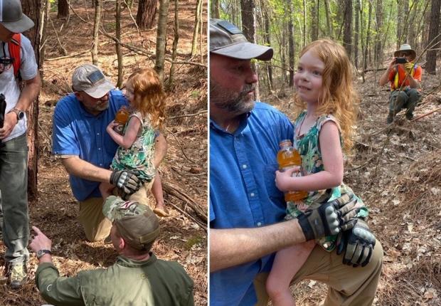 4살 아이 에블린 베이디 사이즈가 반려견 루시와 이틀간 숲에서 보낸 후 무사히 구조됐다. [출처: 미국 WRBL 지역방송 갈무리]