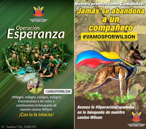 콜롬비아 육군이 만든 윌슨 희망작전 포스터.