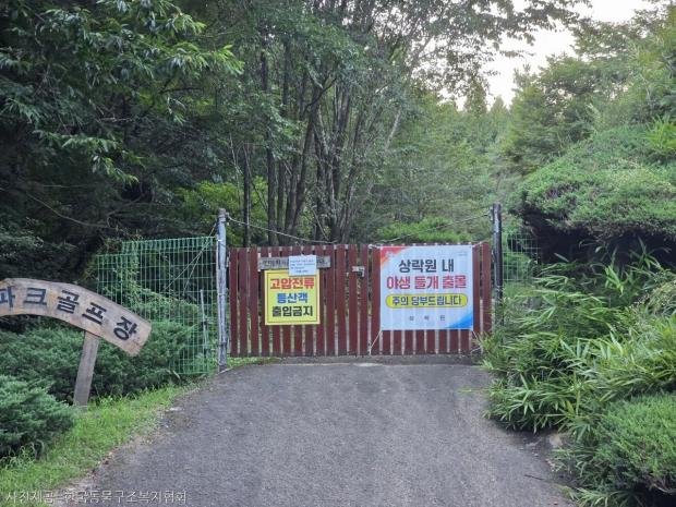 진주시 판문동 상락원 들개 포획구조 진행 중..'시민 안전 우선'