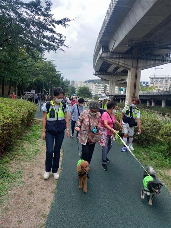 경로당 어르신 실버말벗산책 봉사