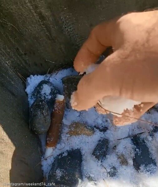 맛있는 간식을 받아 여기저기 묻어 놨는데..결국 그대로 숨겨두고 집으로 돌아간 강아지